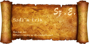 Szám Erik névjegykártya