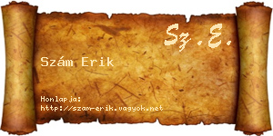 Szám Erik névjegykártya